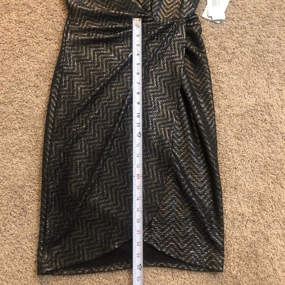 Donna Ricco Black and Silver Shimmer Cocktail Dress Size 6 - Picture 6 of 9